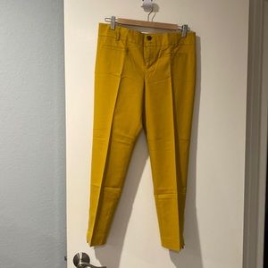 Anthropologie mustard cropped pants